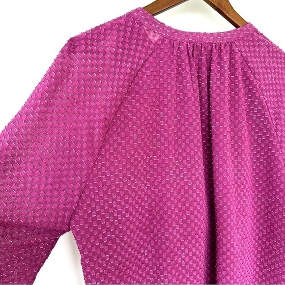 Nanette Lepore top with long sleeves, raglan cut, ruffled,  loose fitting - Picture 7 of 12